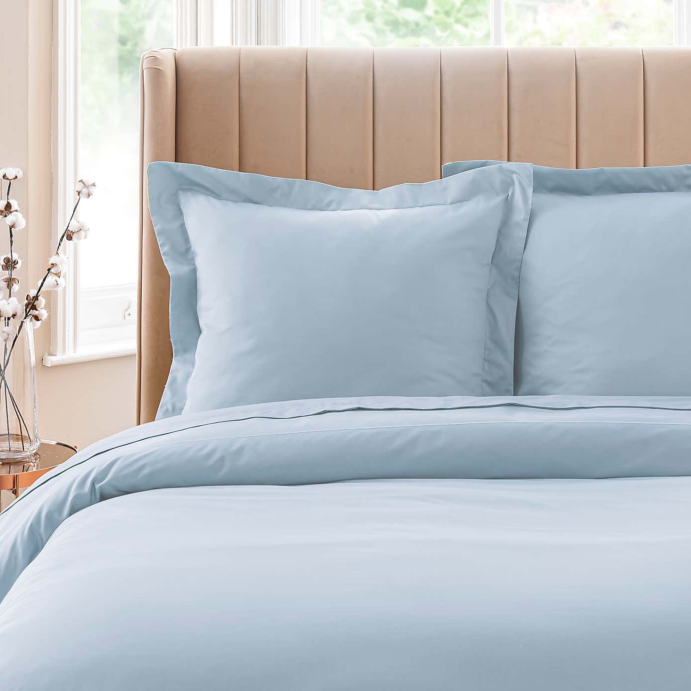 Dorma 300 Thread Count 100% Cotton Sateen Plain Continental Square Pillowcase