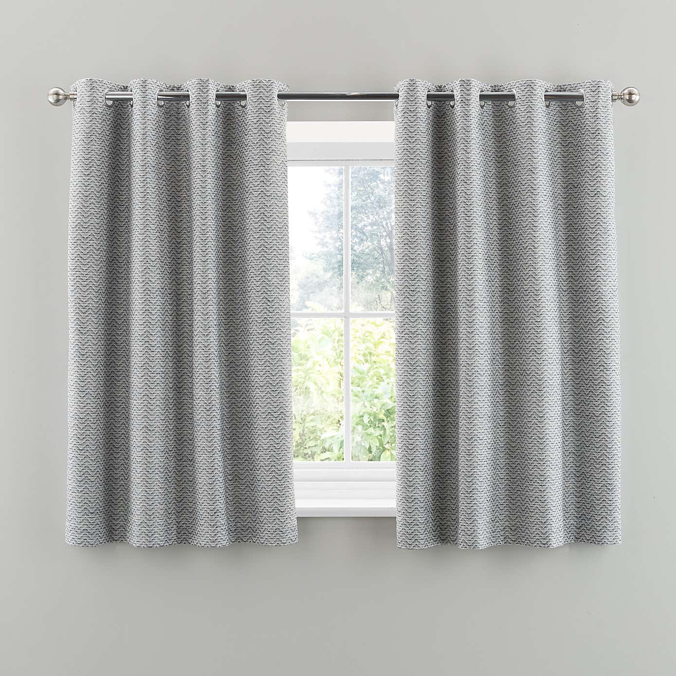 Frankie Herringbone Blackout Eyelet Curtains