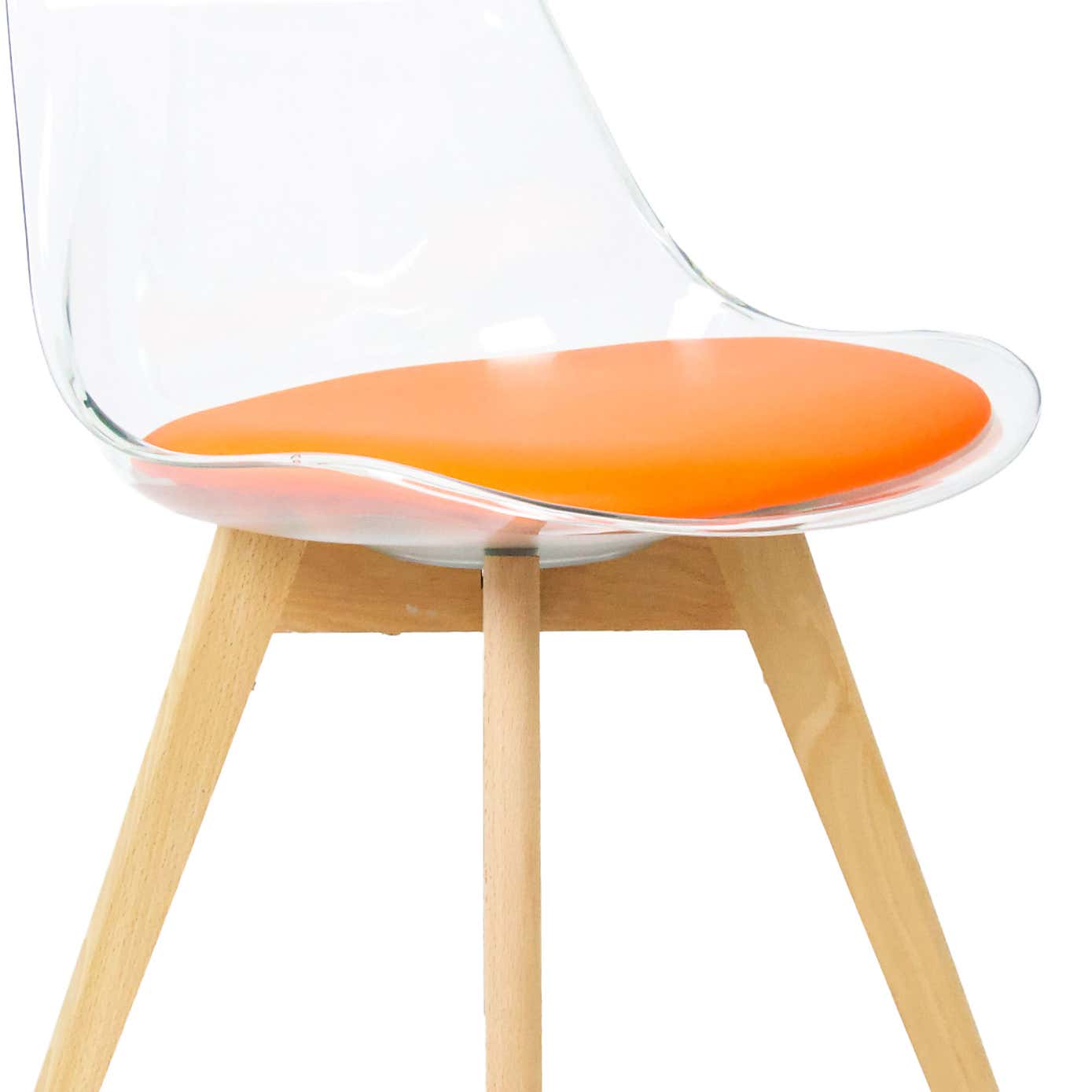 Fusion Living Soho Clear Plastic Dining Chair with Squared Legs