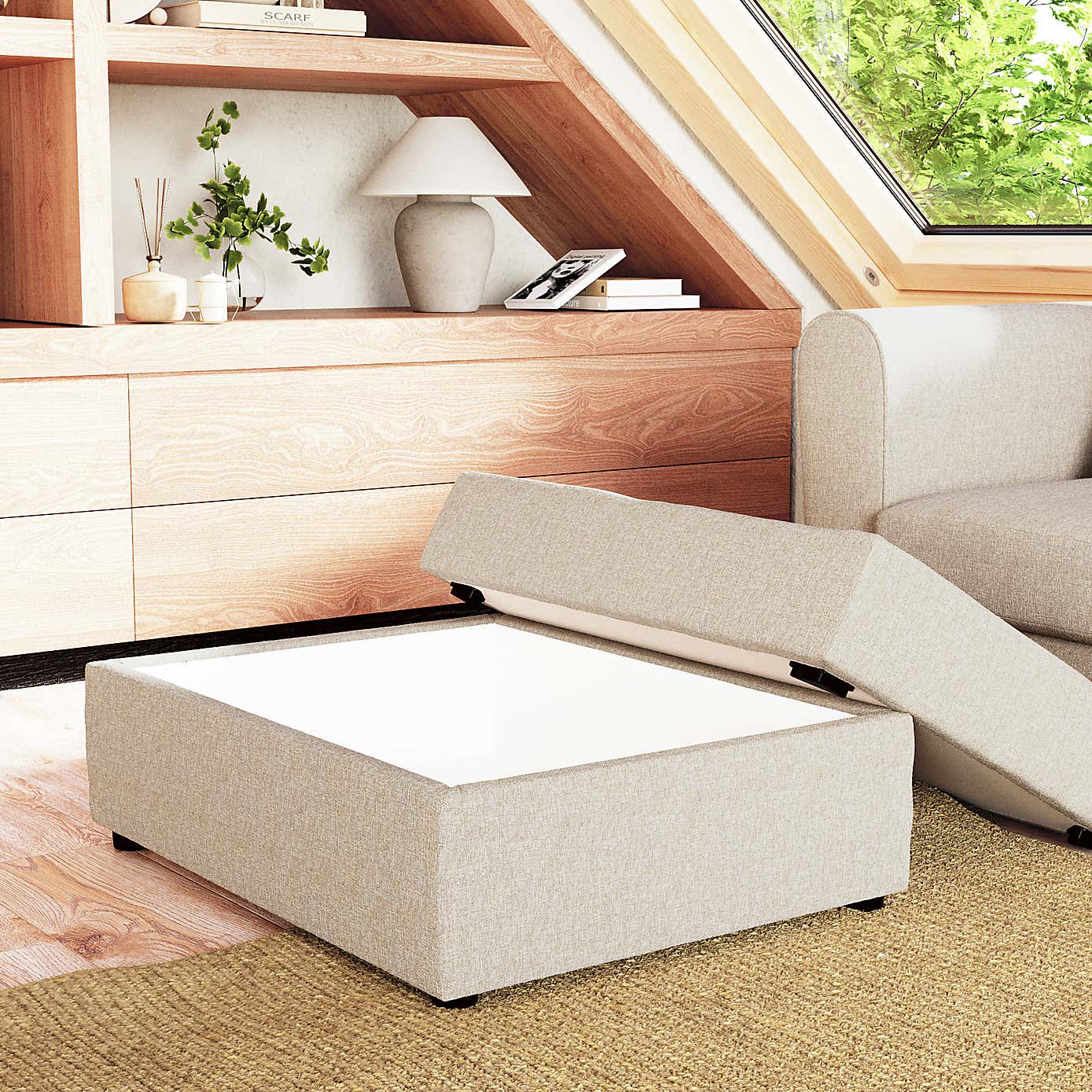 Rectangle Soft Texture Storage Footstool