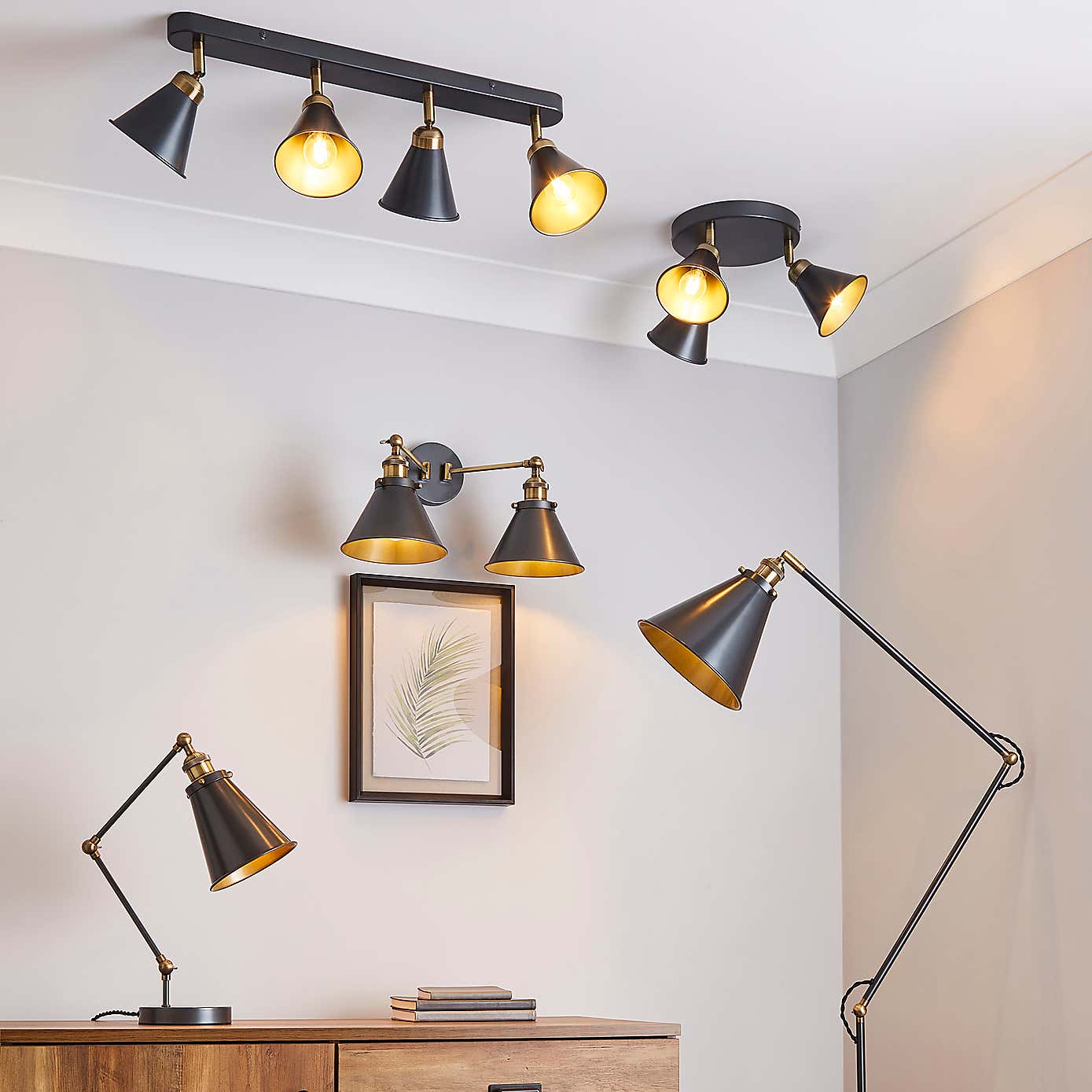 Logan Dual Wall Light Grey