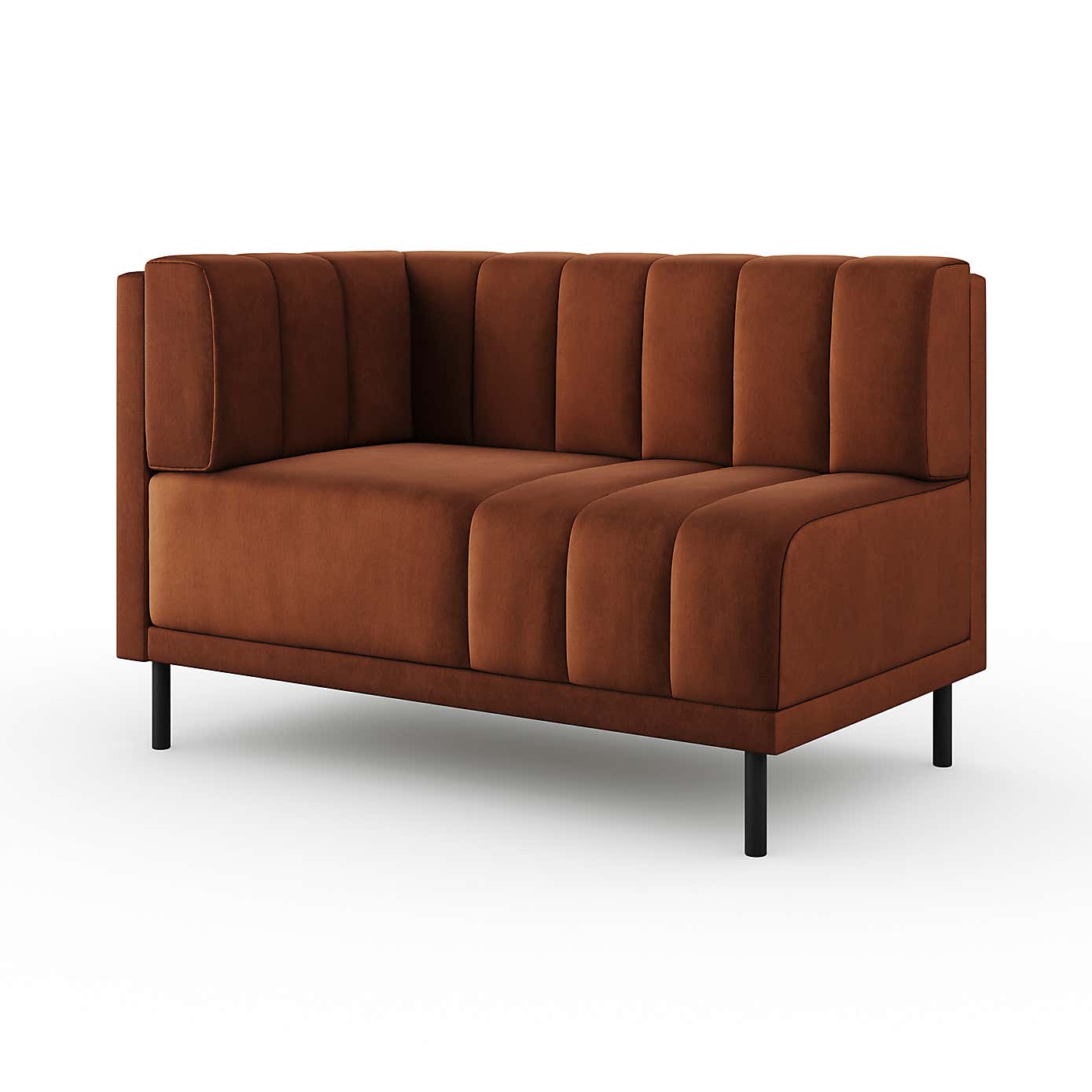 Amali Corner Dining Bench, Matte Plush Velvet