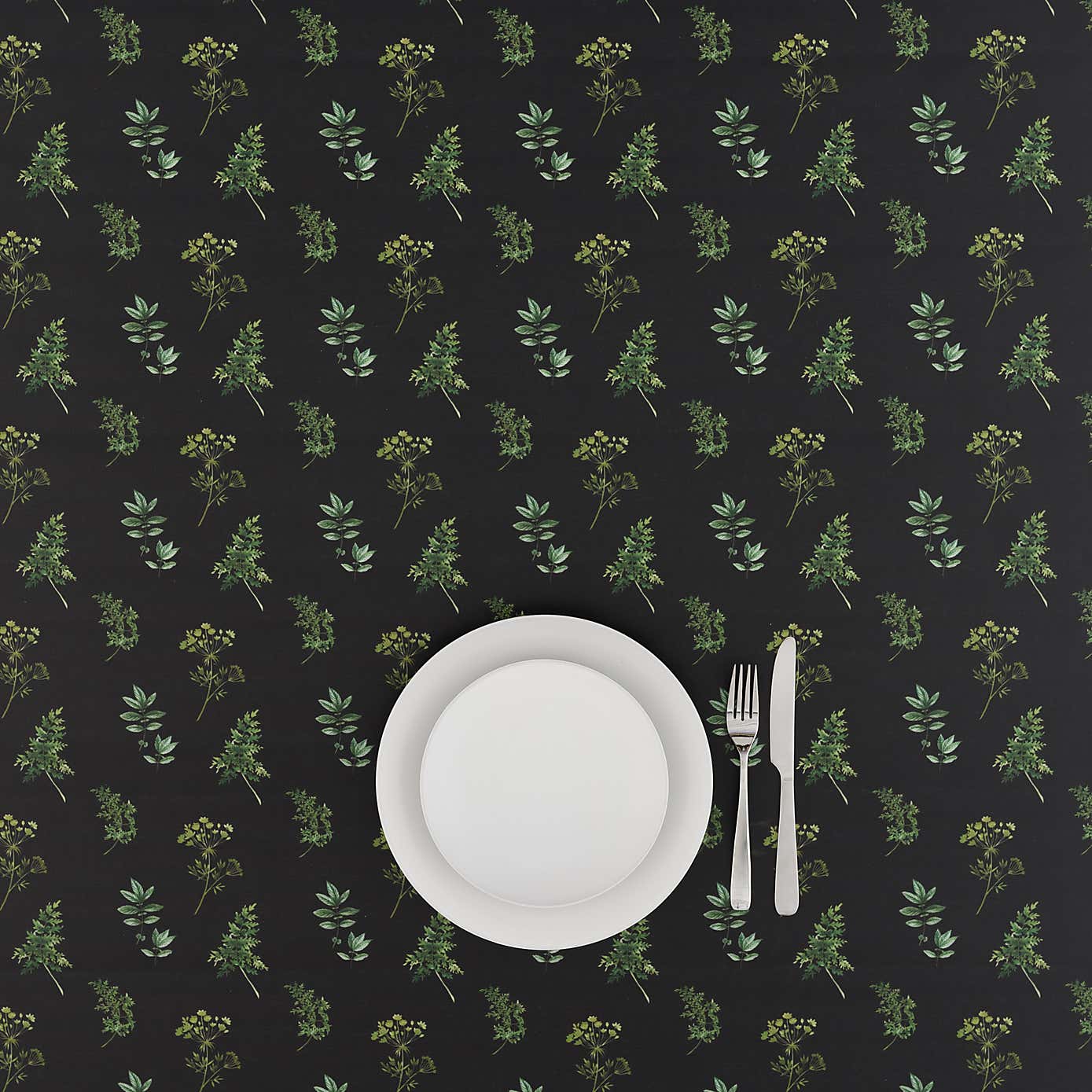 By the Metre Marsh Botanical Black PVC