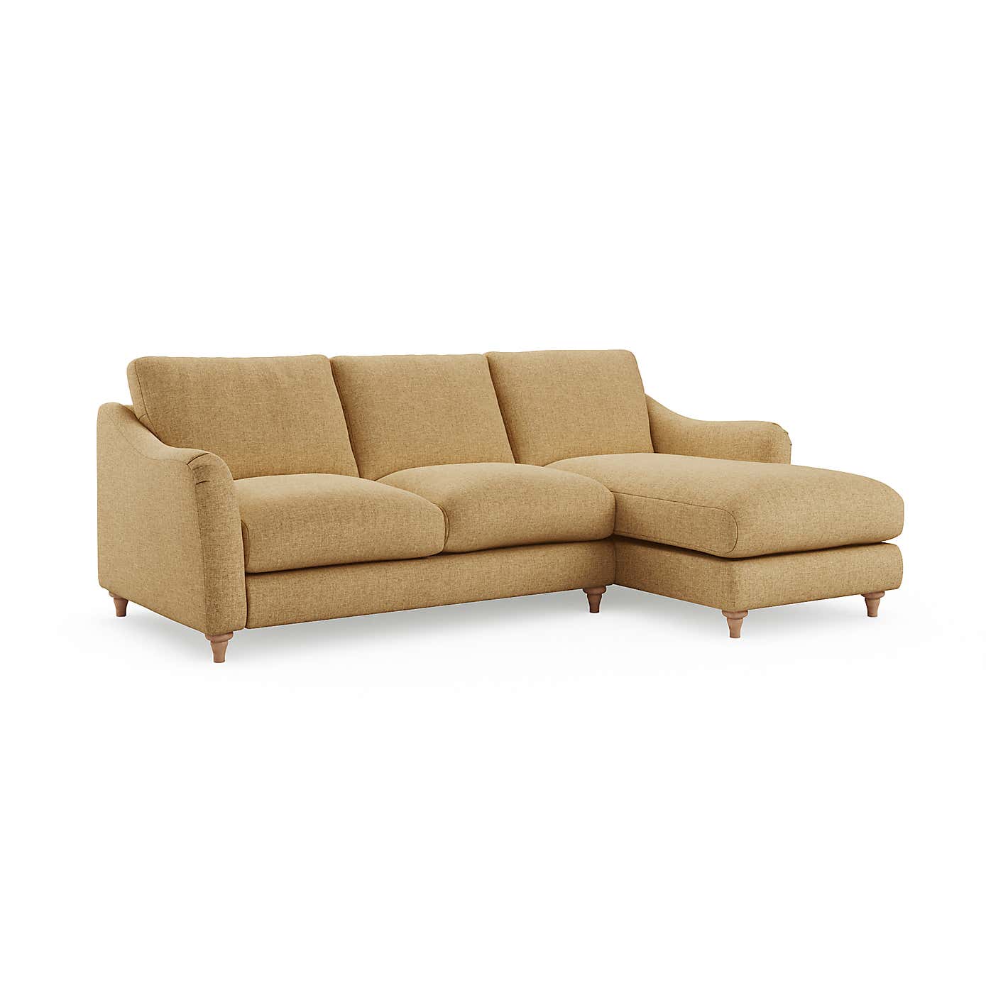 Hattie Slub Faux Linen Corner Chaise