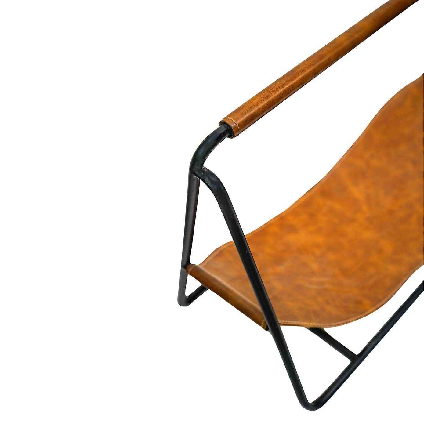 Contemporary Hanging Leather Log Holder