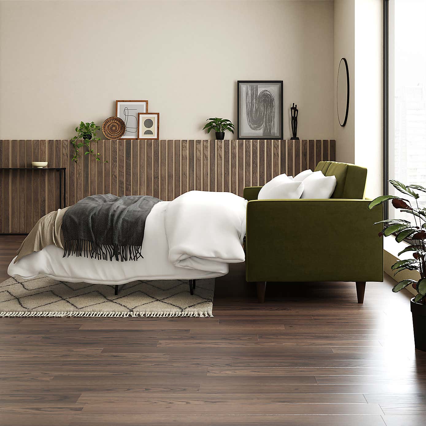 Zoe Velvet 3 Seater Double Sofa Bed