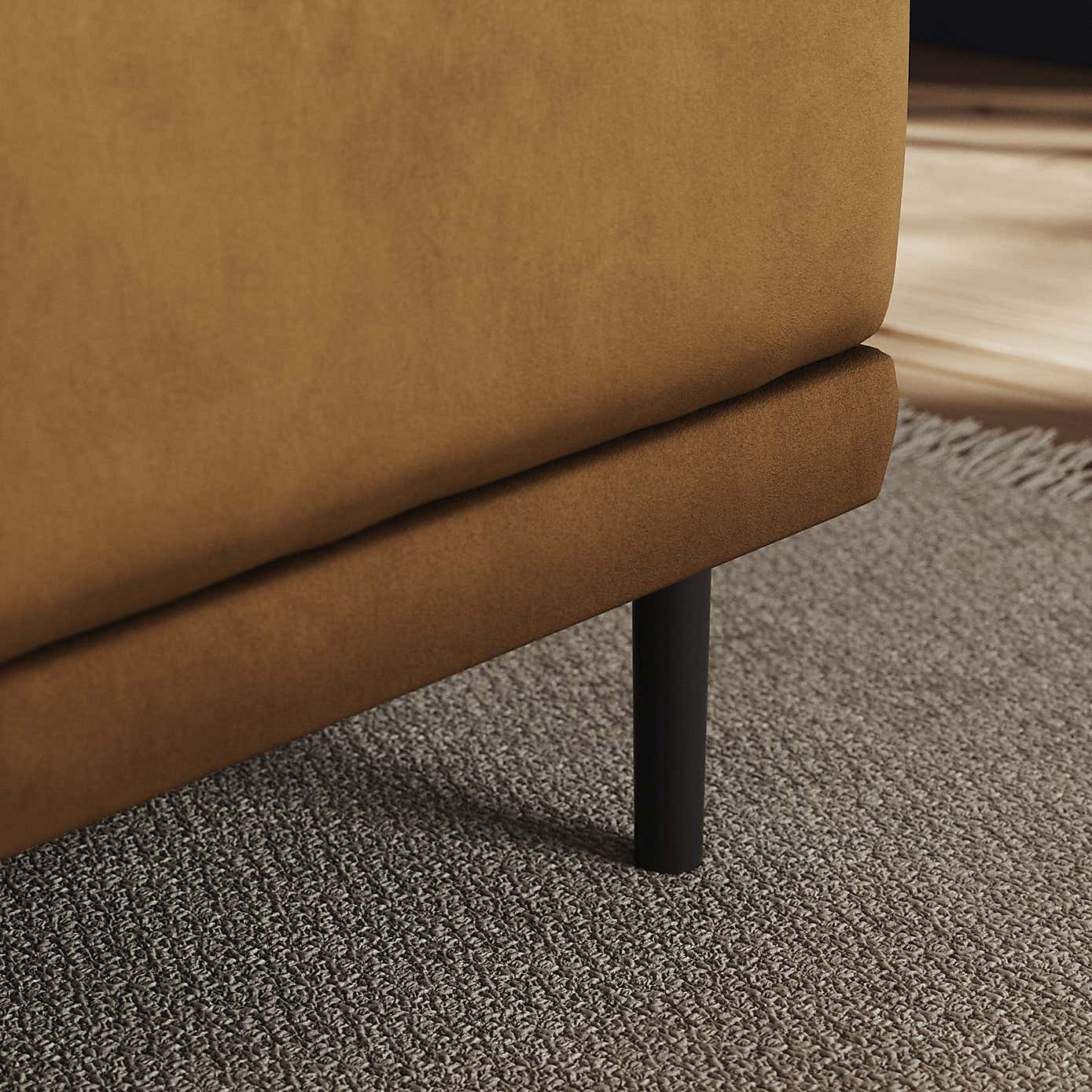 Mae Long Dining Bench, Matte Plush Velvet