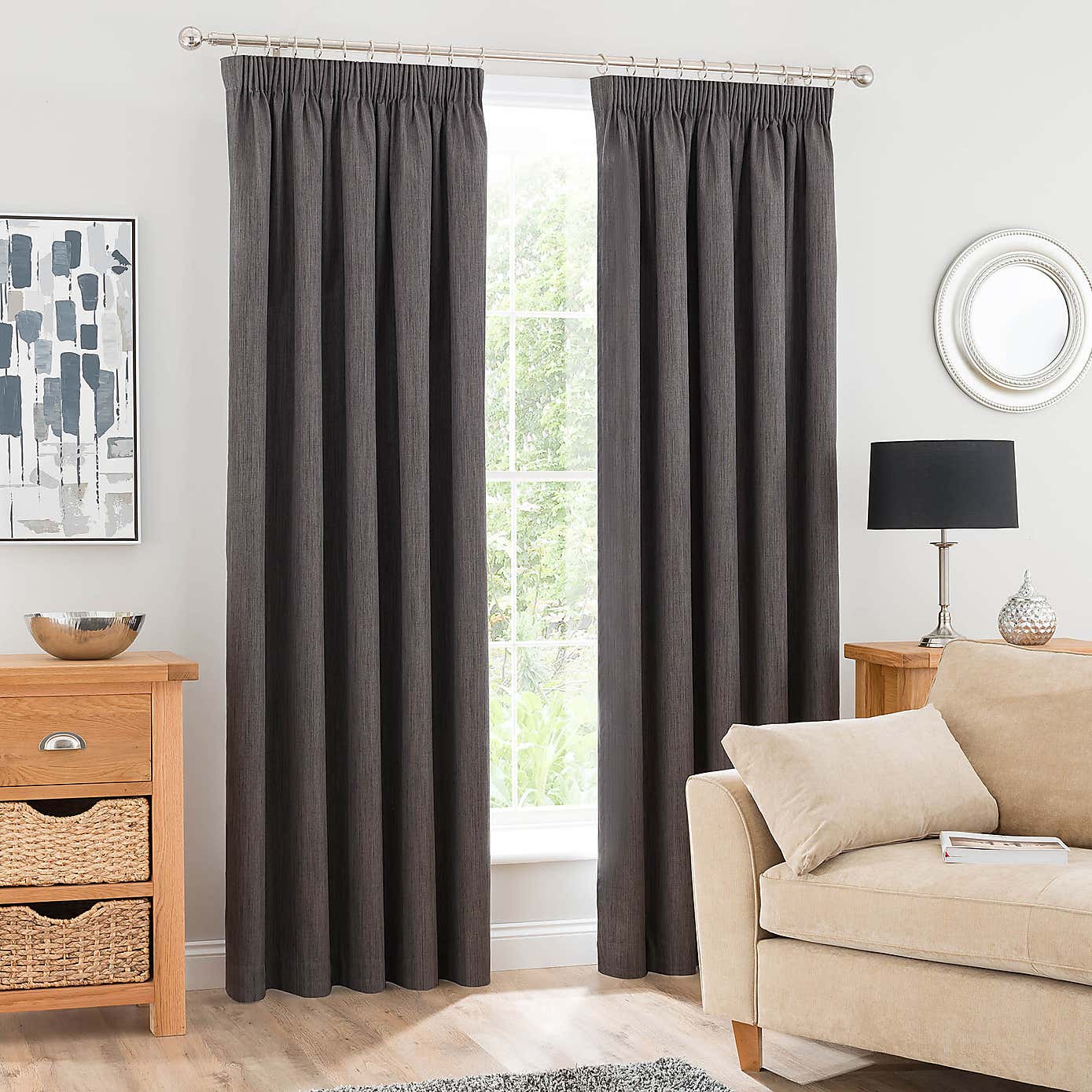 Solar Blackout Pencil Pleat Curtains