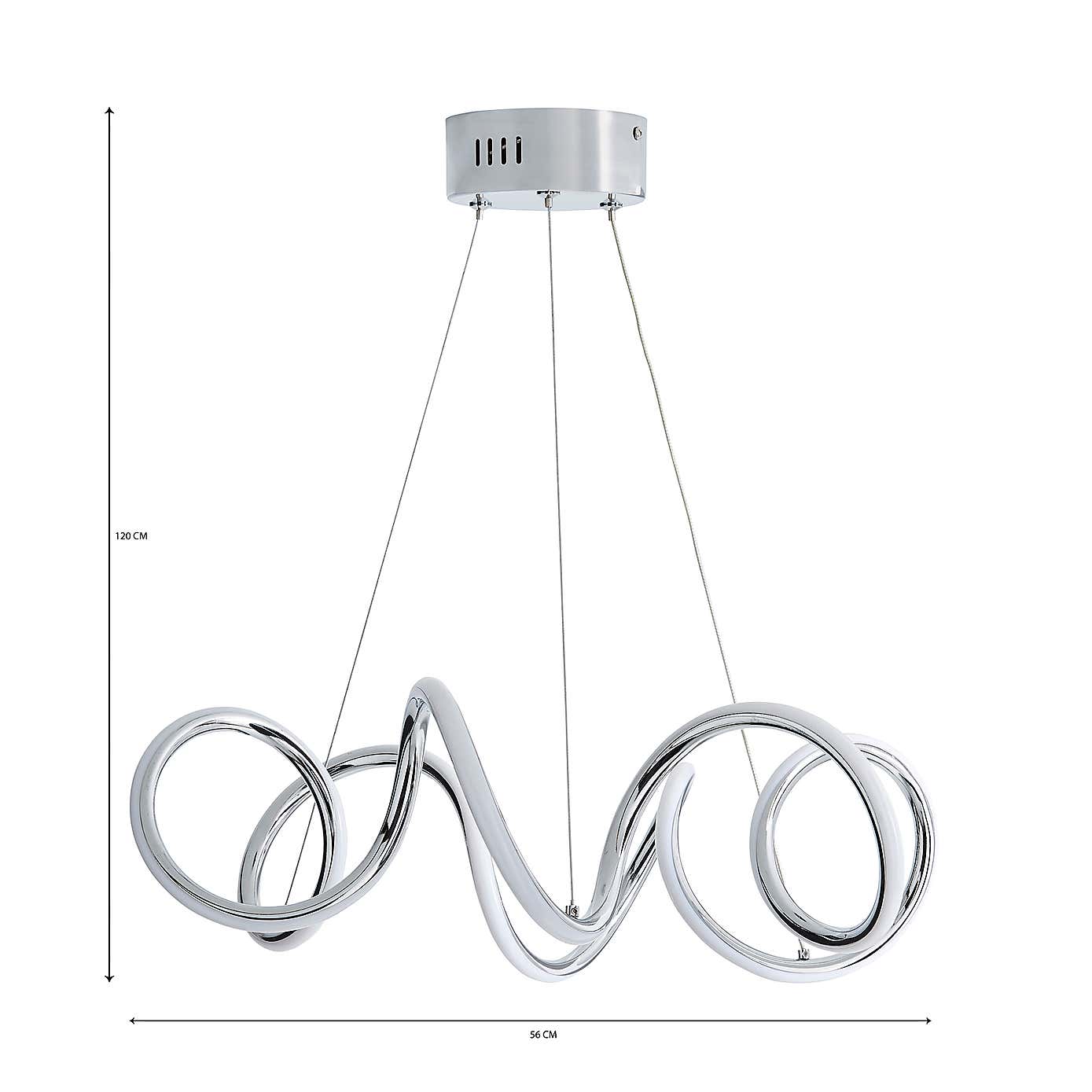 Skylar Curly LED Ceiling Fitting