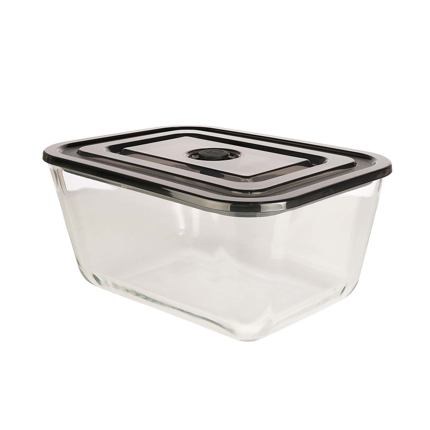 &Again Glass Rectangular Midnight Storage Container 2500ml