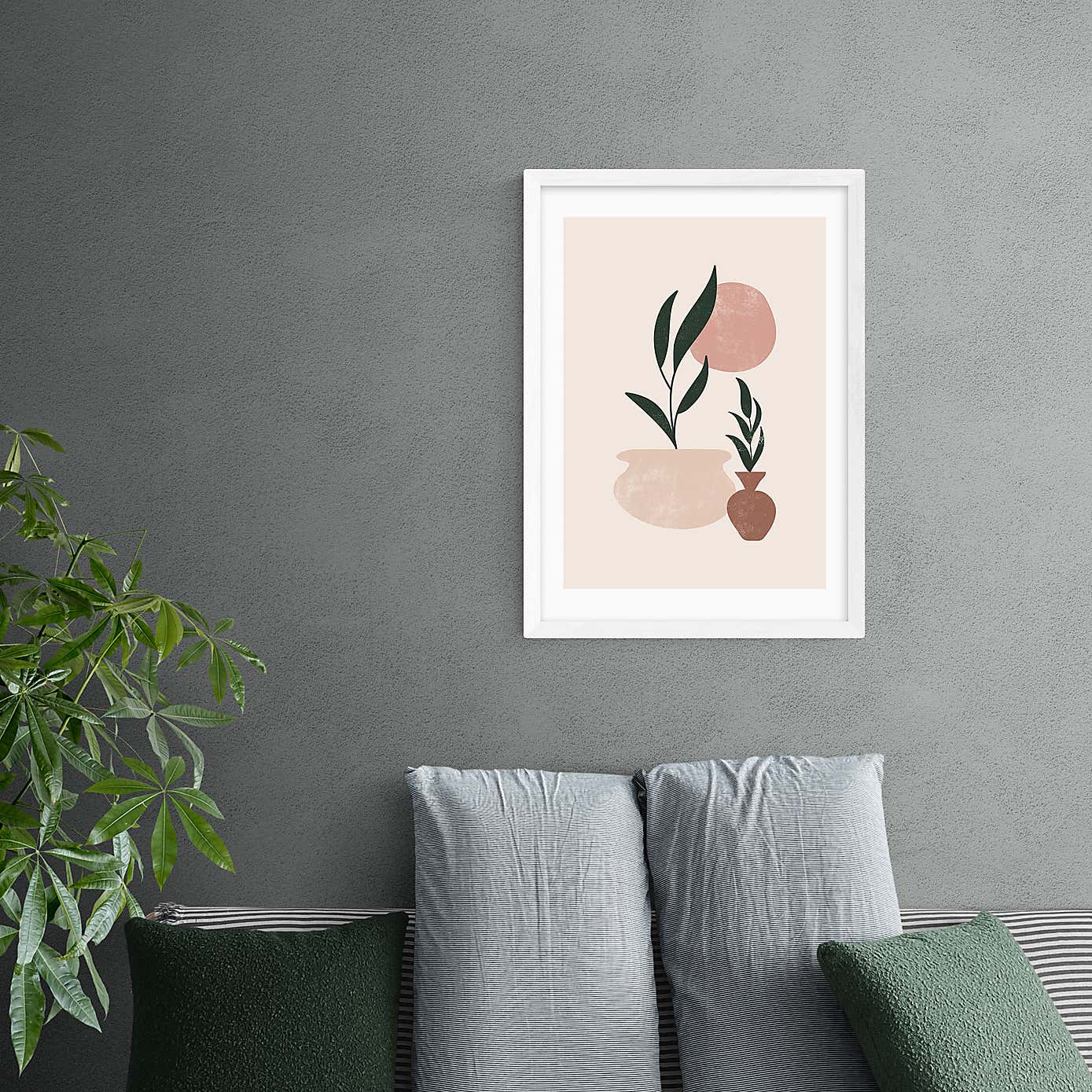 East End Prints Muted Mauve Leaves Print