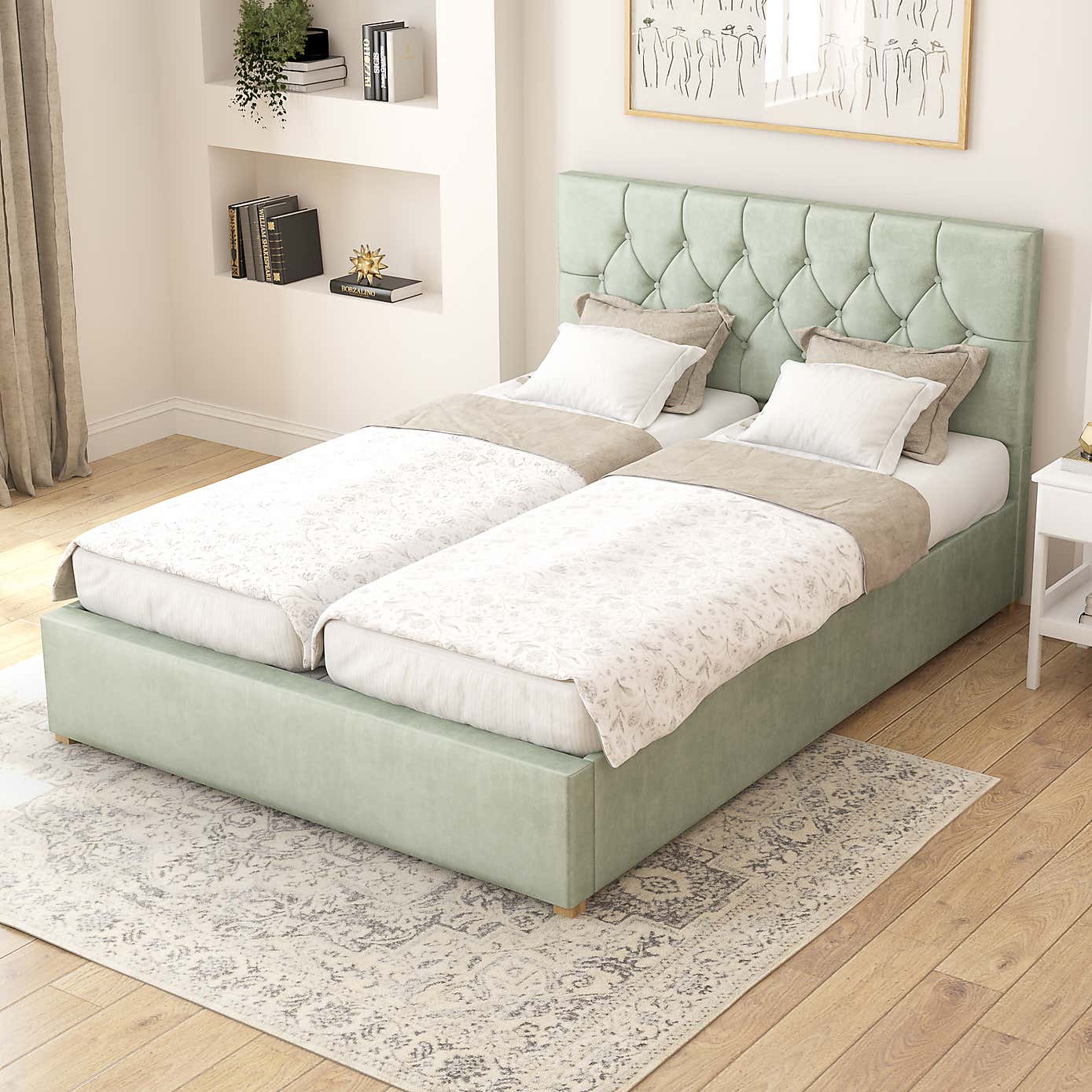 Olivier Plush Velvet Adjustable Bed