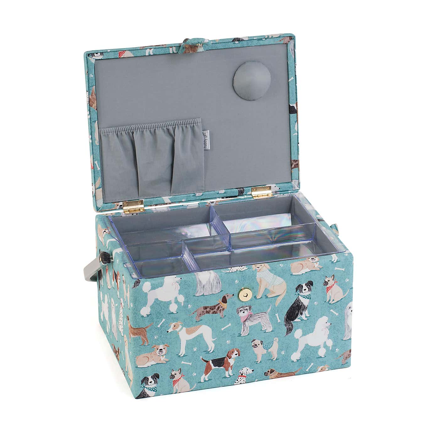 Blue Scotty Dogs Large Sewing Box