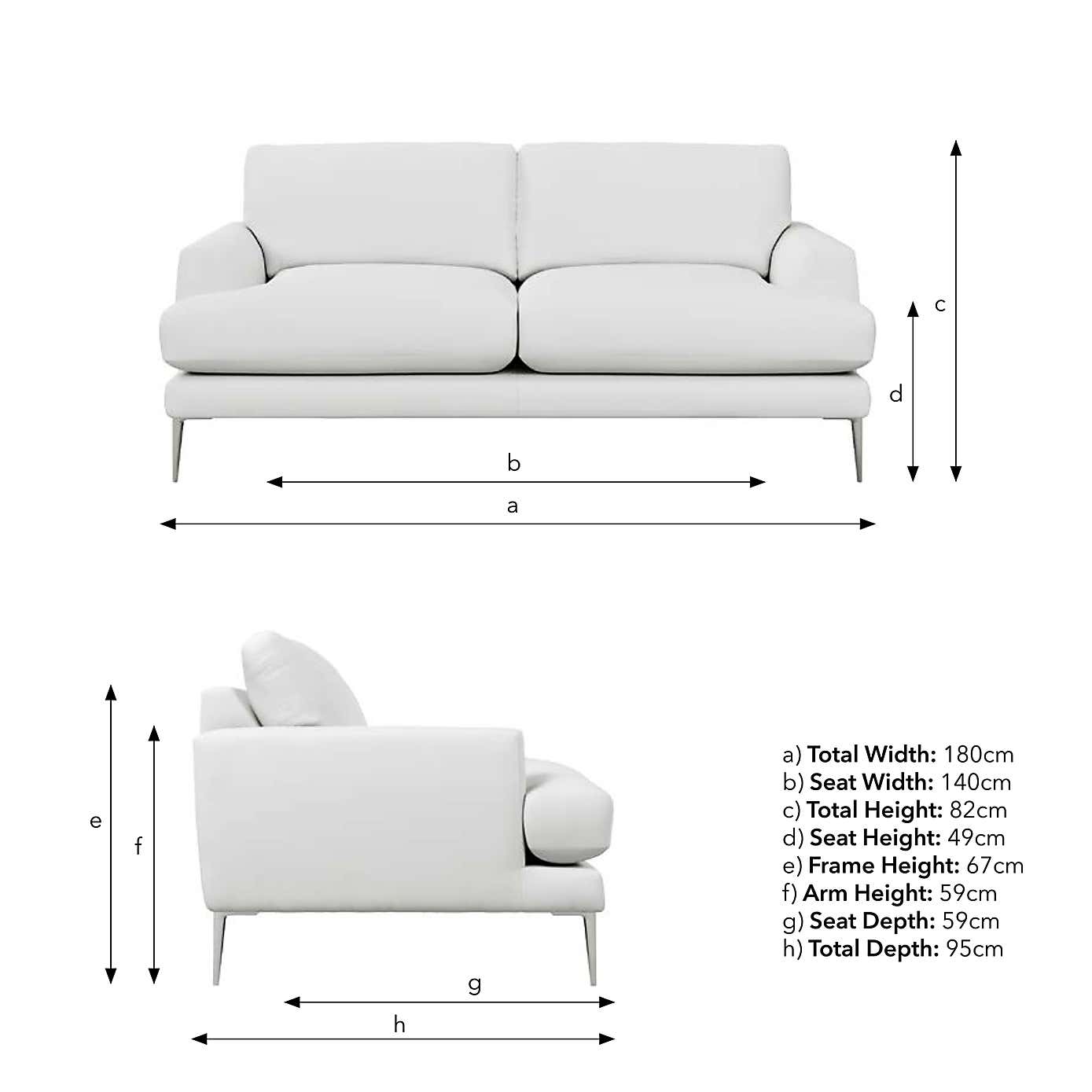 Lawson Chunky Tonal Weave 3 Seater Sofa