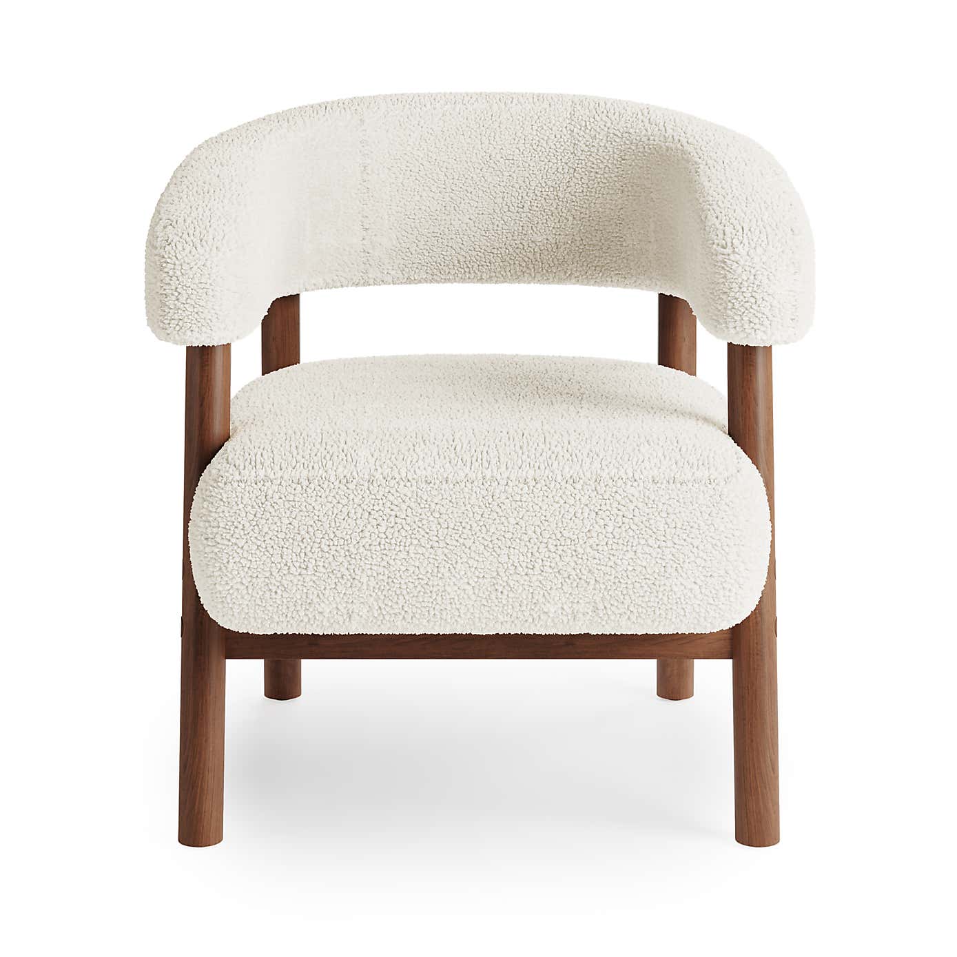 Cleo Curved Sherpa Accent Chair, Ivory