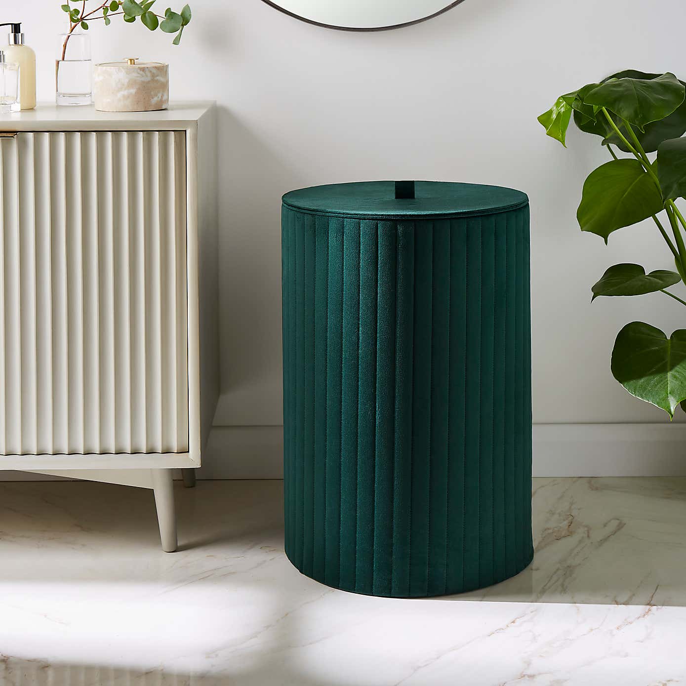 Modern Luxe Ribbed Laundry Basket