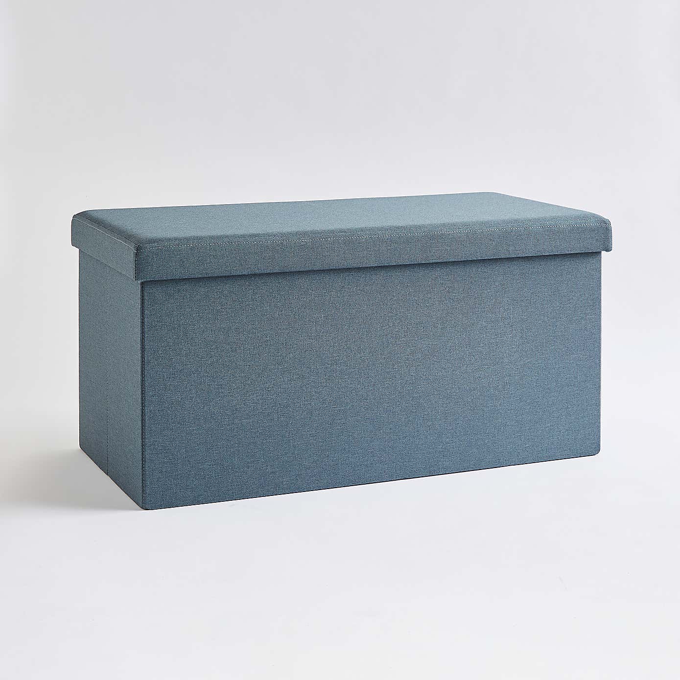 Faux Linen Rectangular Ottoman