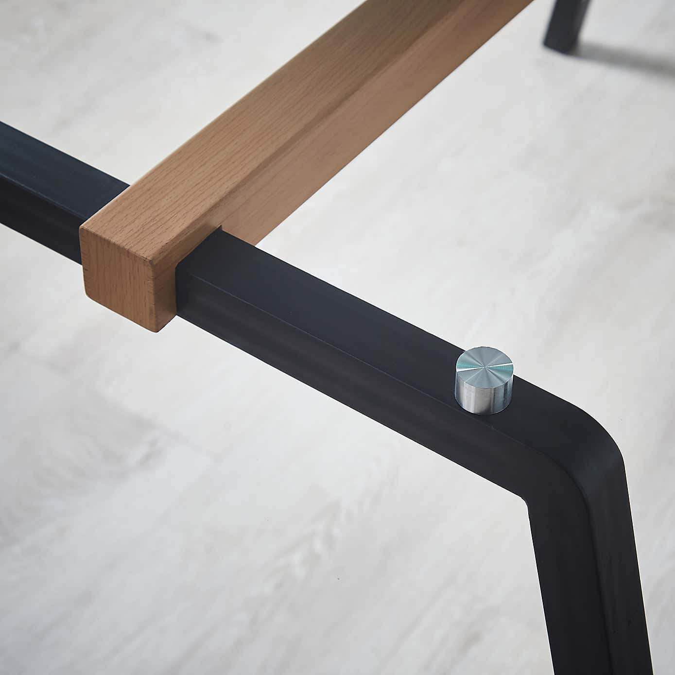 Stannis Rectangular Dining Table with 4 Marcela Grey Faux Leather Dining Chairs