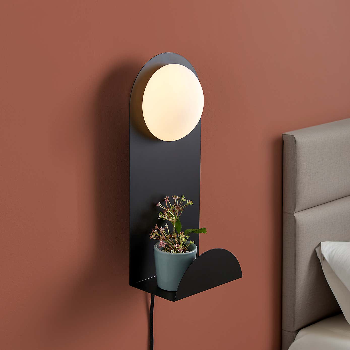 Elements Harton Shelved Wall Light
