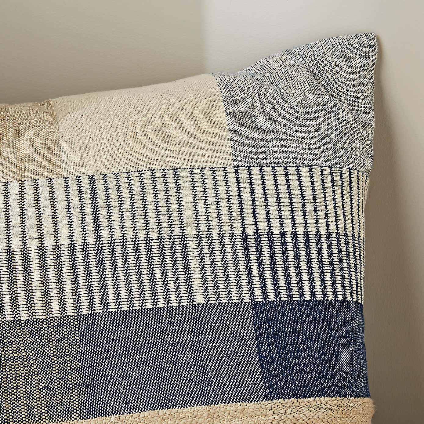 Edited Life Check Cotton Cushion Cover