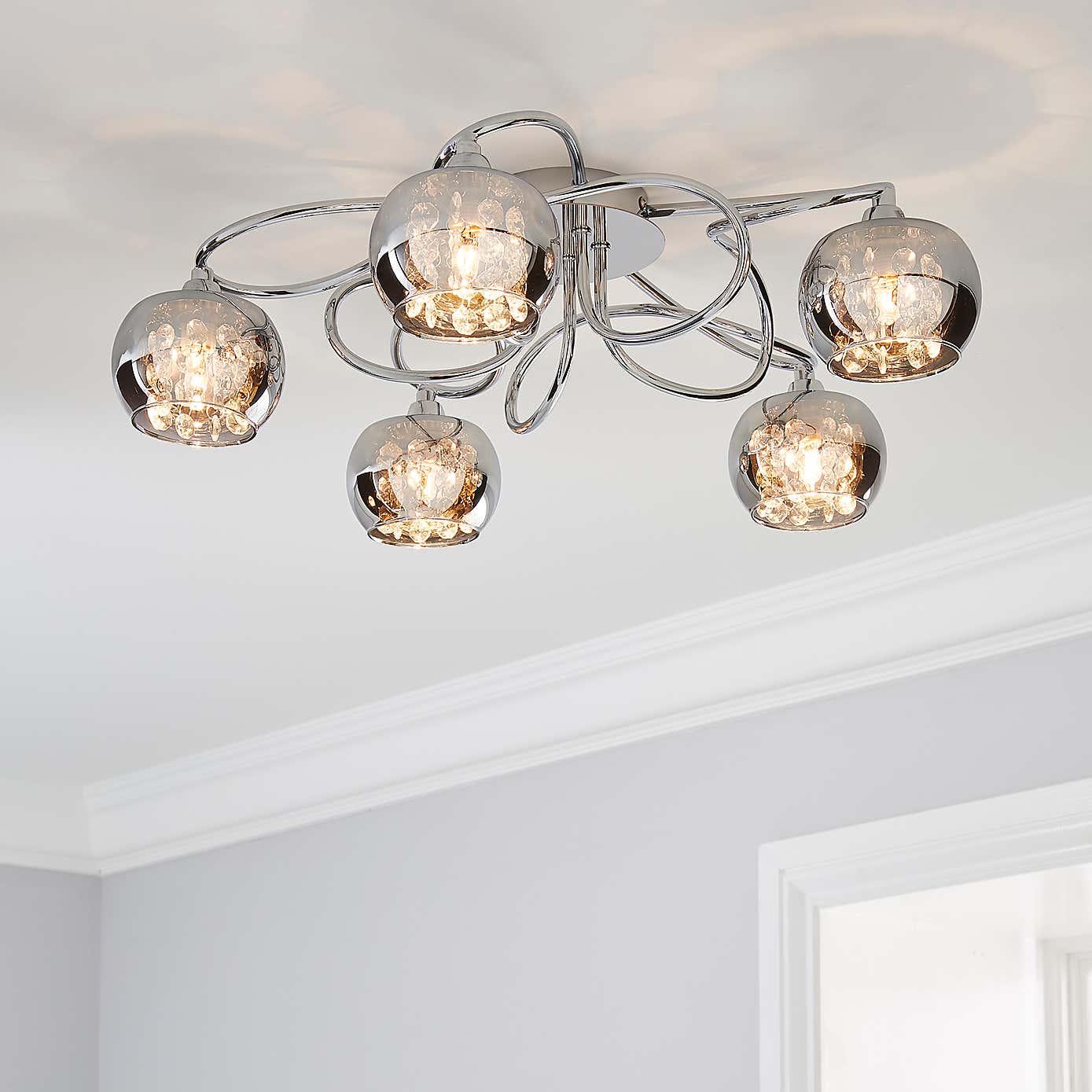 Seychelles 5 Light Flush Ceiling Fitting