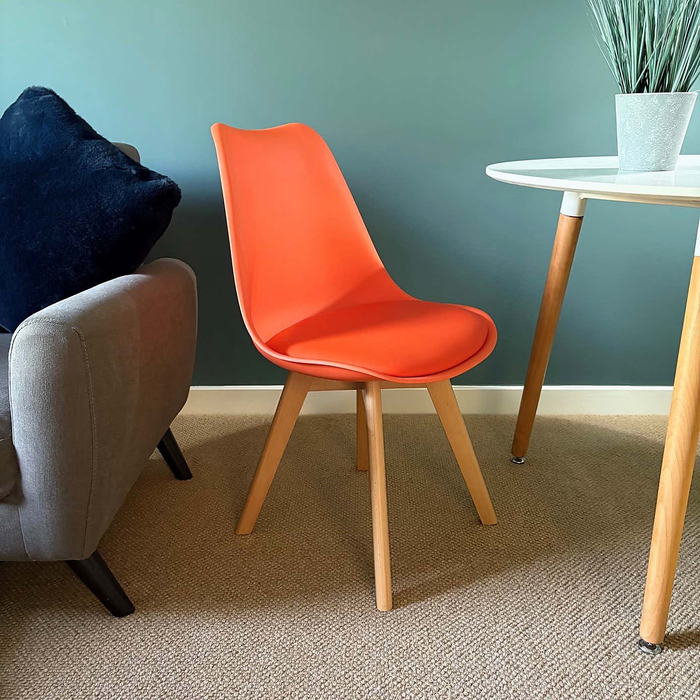 Fusion Living Soho Plastic Dining Chair with Squared Legs