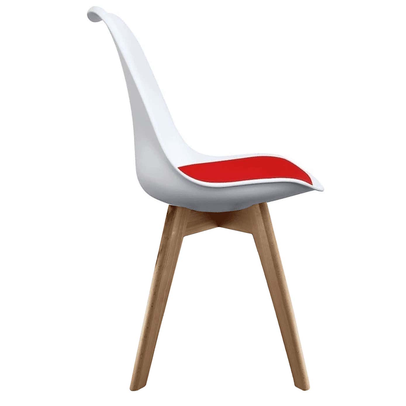 Fusion Living Soho White Plastic Dining Chair with Squared Legs