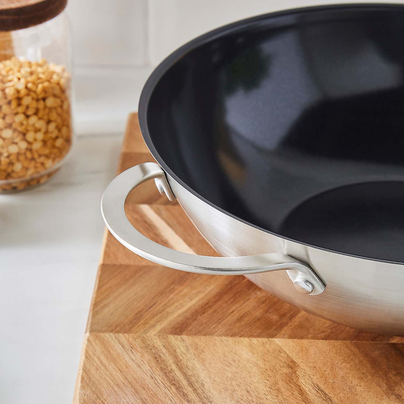 Recycled Stainless Steel Wok, 28cm