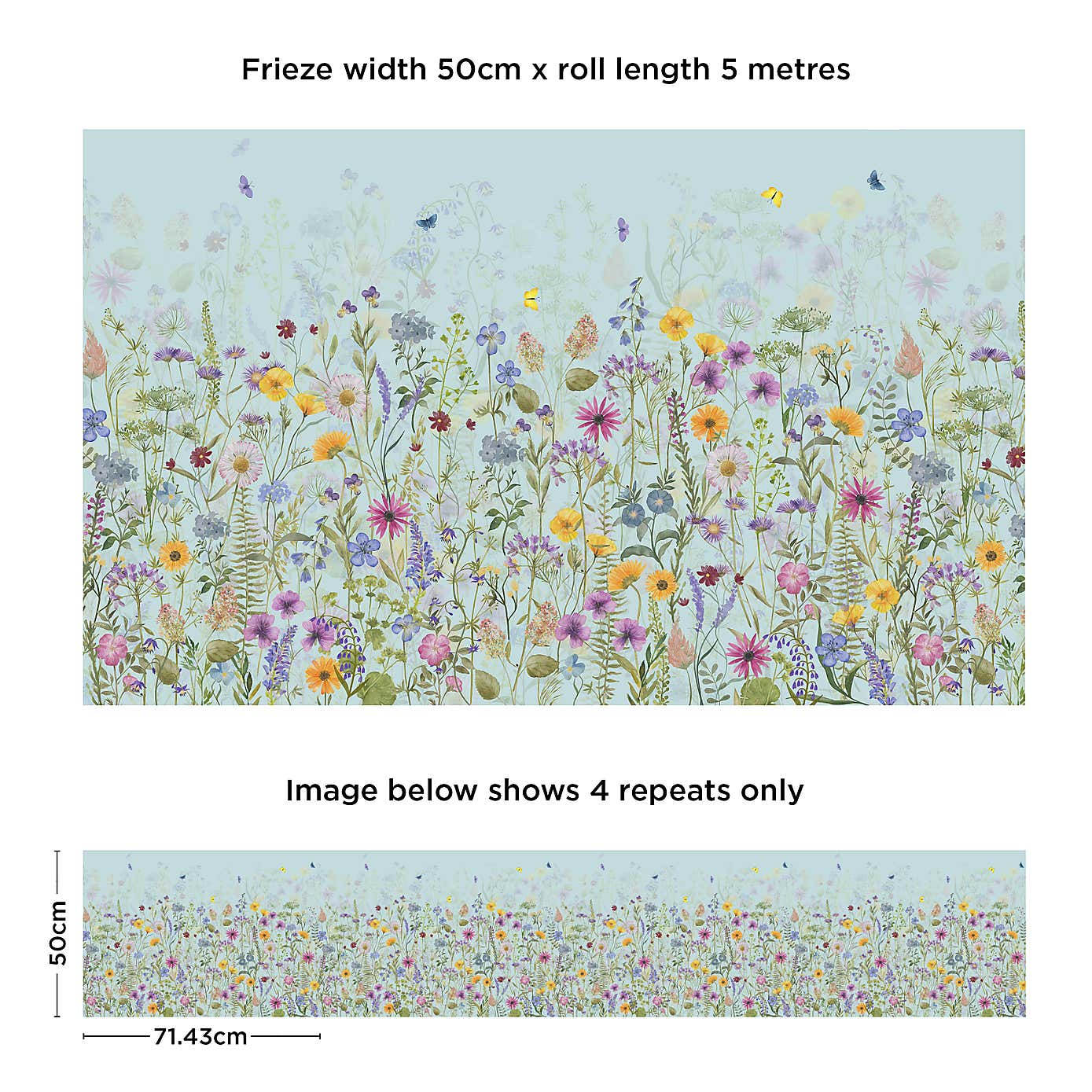 Spring Flowers Frieze Border