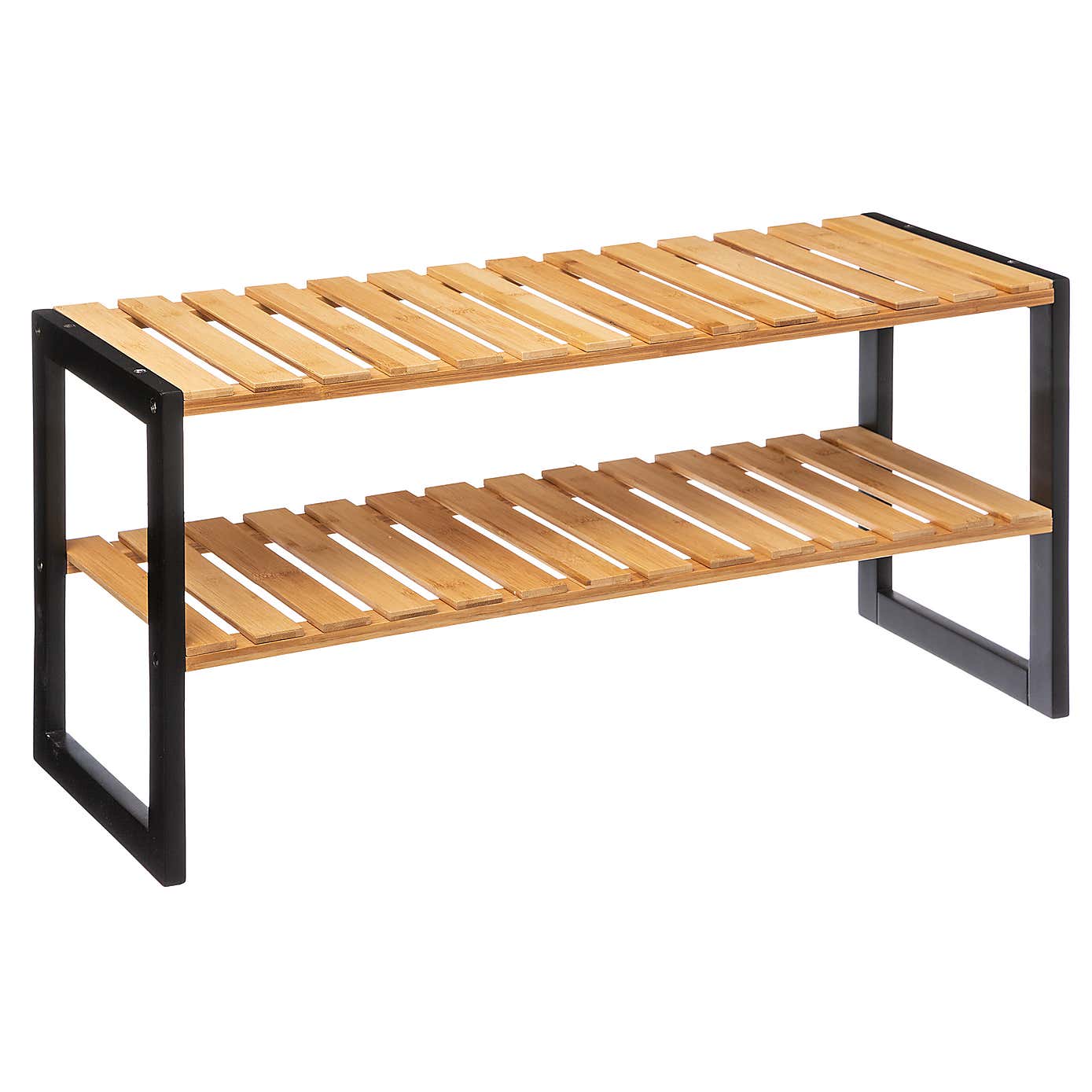 Stacking Bamboo 6 Pair Shoe Storage Rack