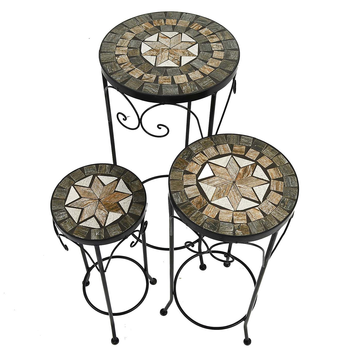 Brava Tall Set of 3 Plant Stands