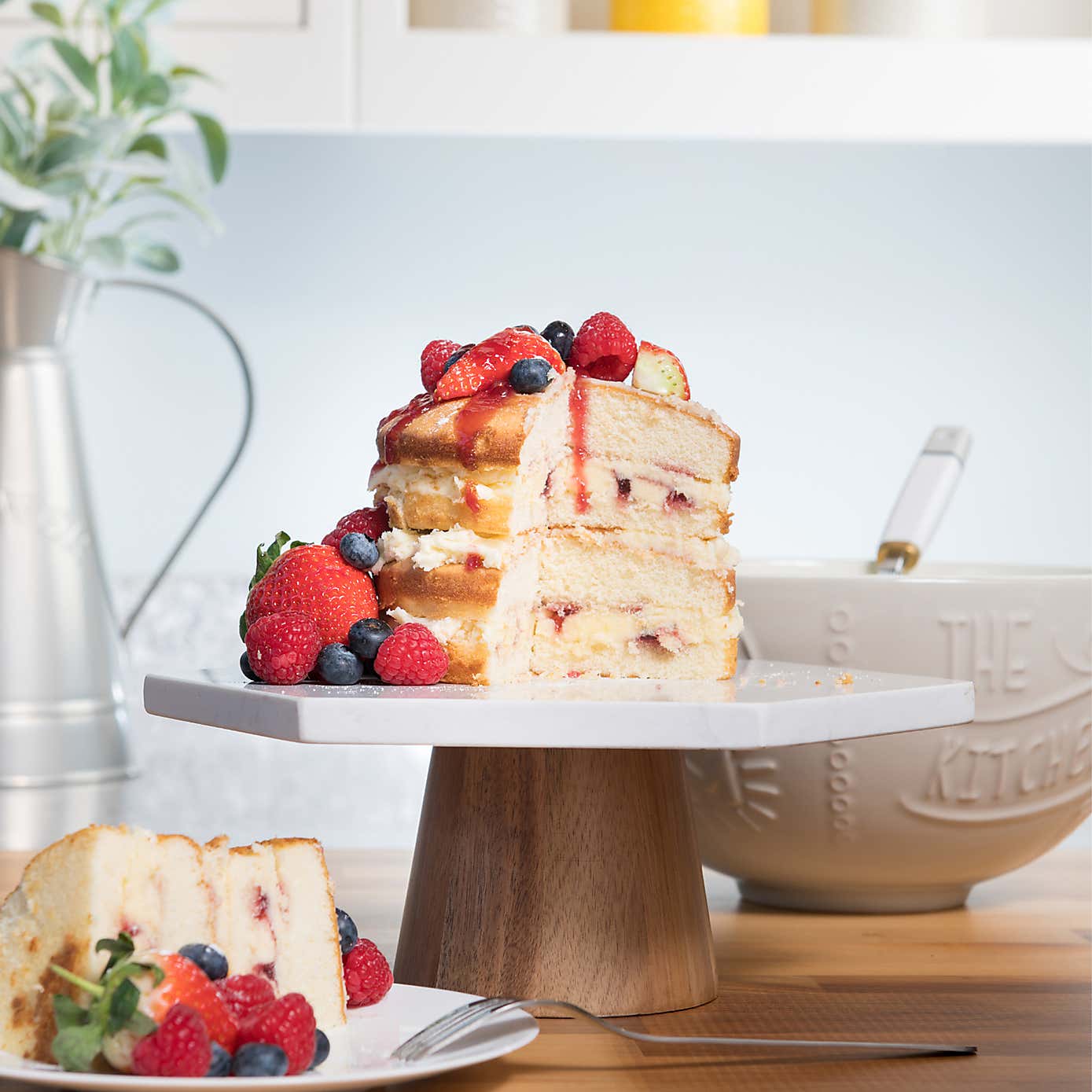 Kitchen Pantry Marble Hexagonal Cake Stand
