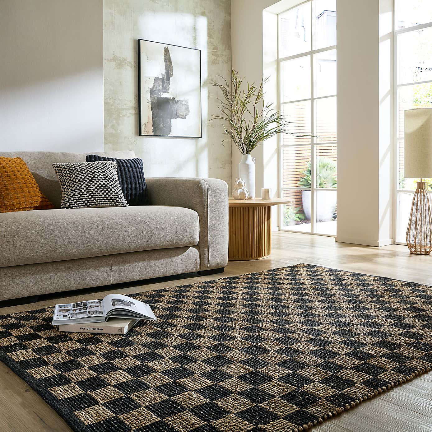 Jute Checkerboard Rug