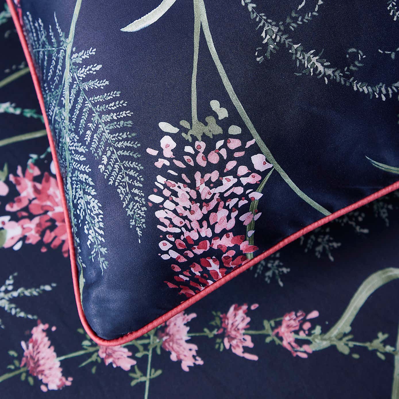 Dorma Winter Garden Navy 100% Cotton Housewife Pillowcase Pair