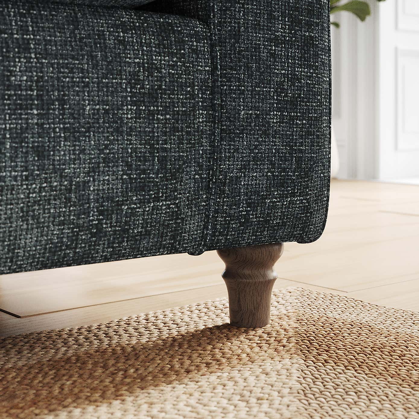 Flori Corner Chaise Sofa, Chunky Chenille