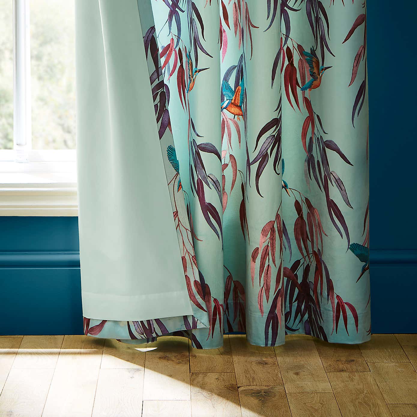 Natural History Museum Kingfisher Eyelet Curtains