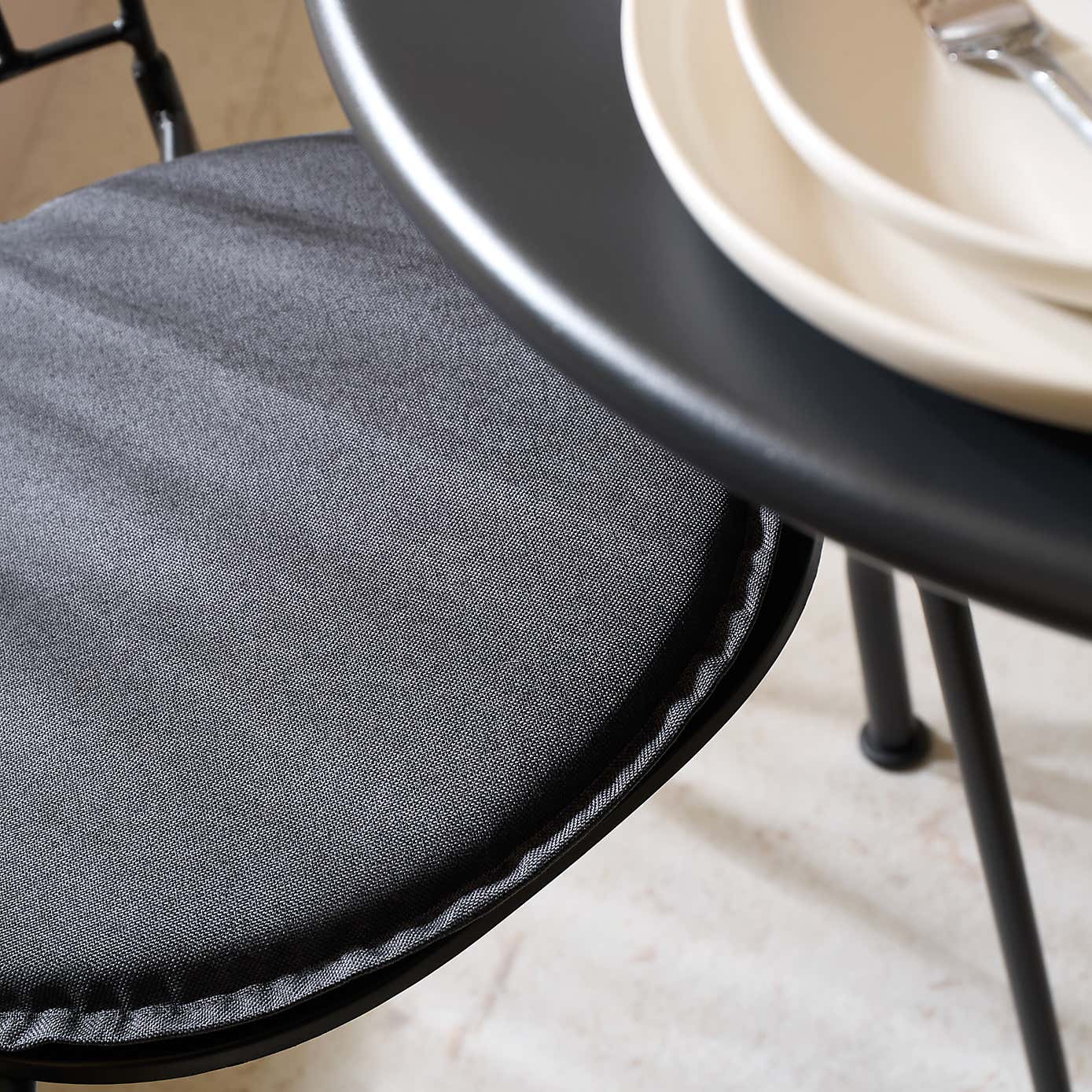 Set of 2 Water Resist Round Seat Pads