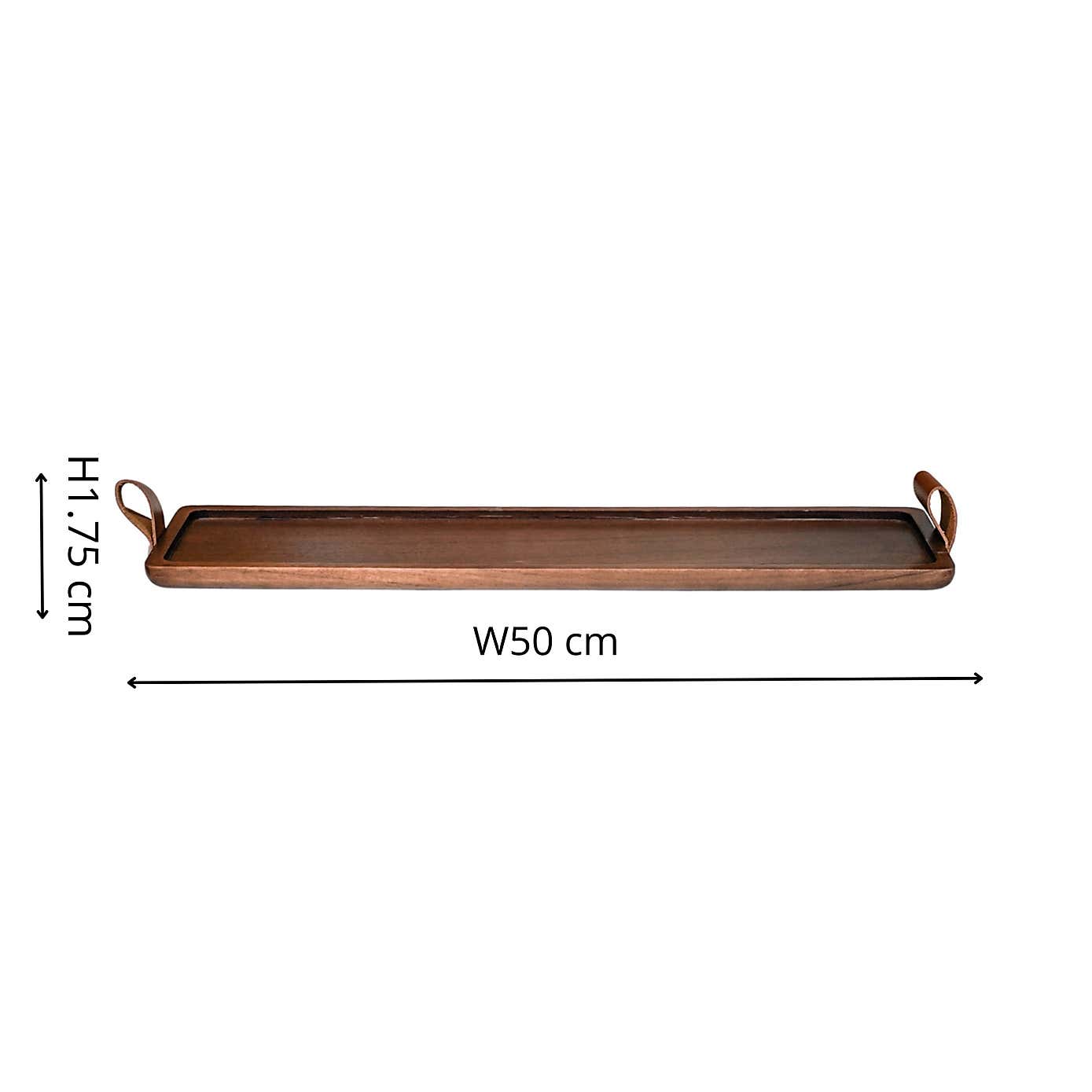 Harvey Walnut Wooden Rectangle Candle Tray