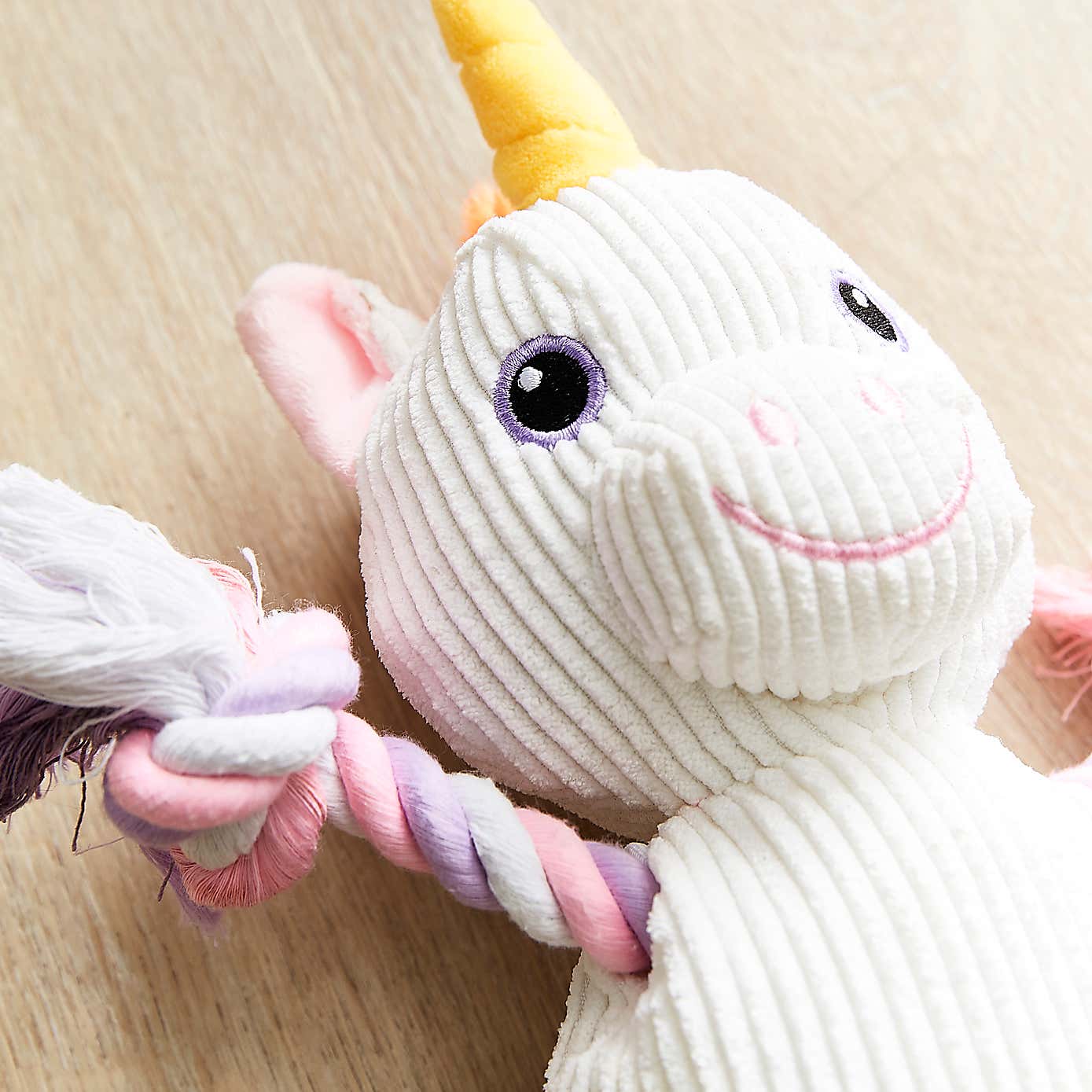Unicorn Rope Pet Toy with Squeaker