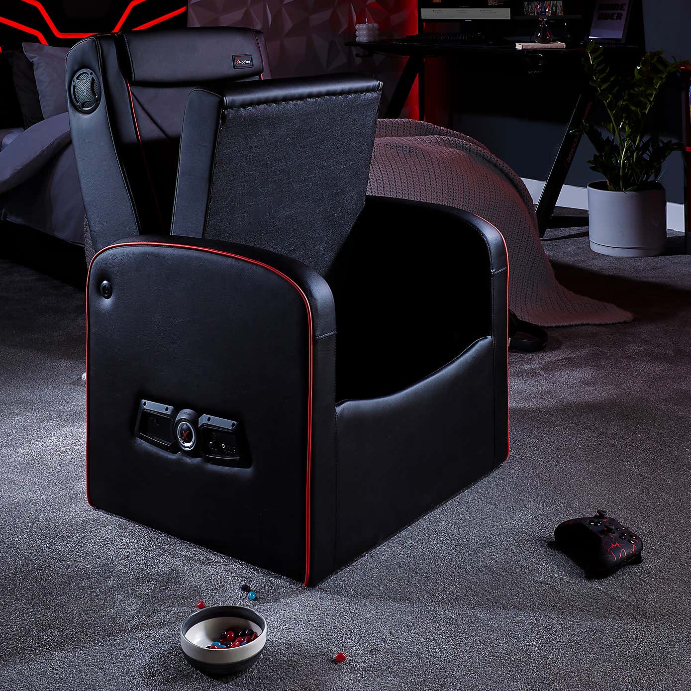 X Rocker Shift Luxe Jr 2.1 Storage Gaming Chair with Subwoofer