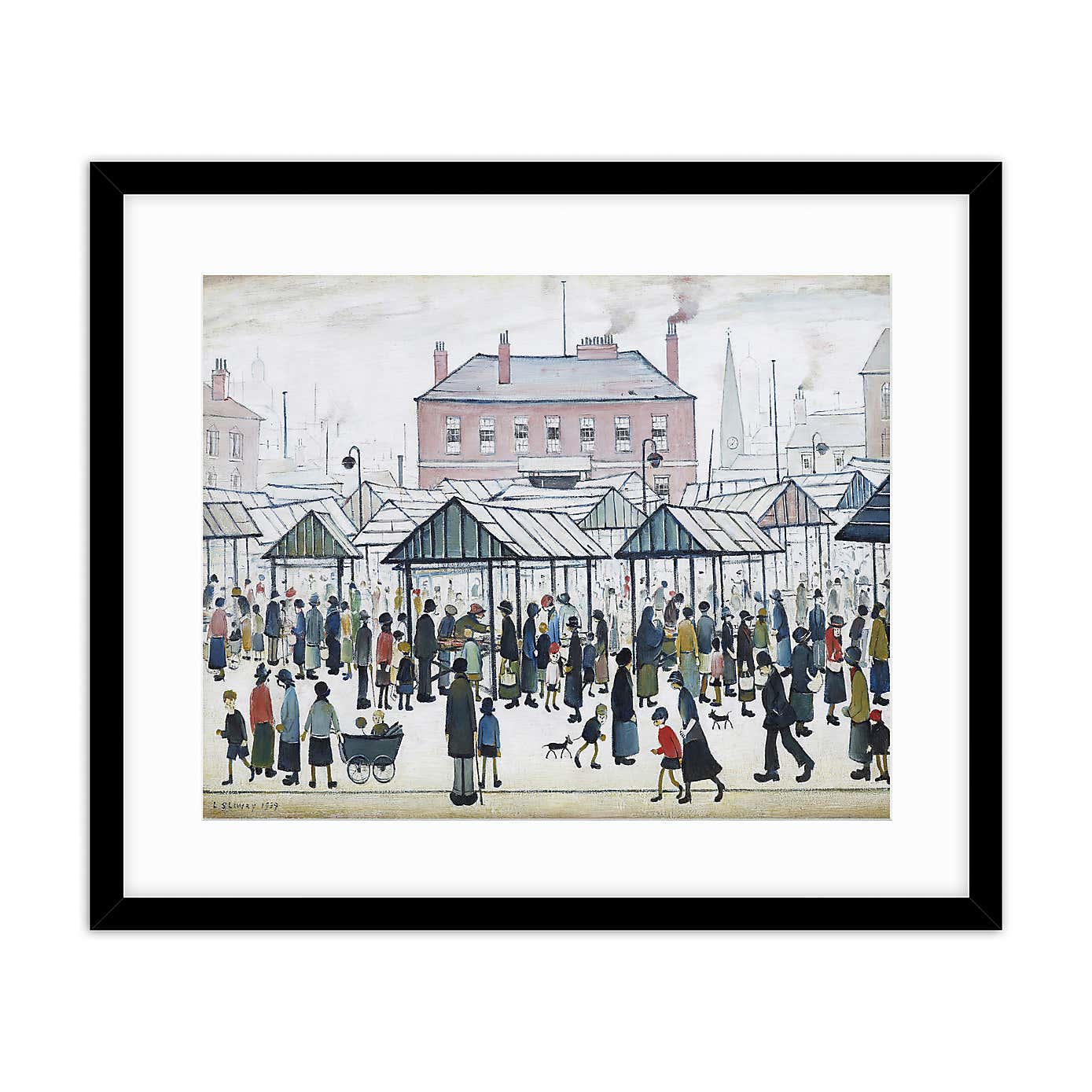 Market Scene Northern Town 1939 Lowry Framed Print
