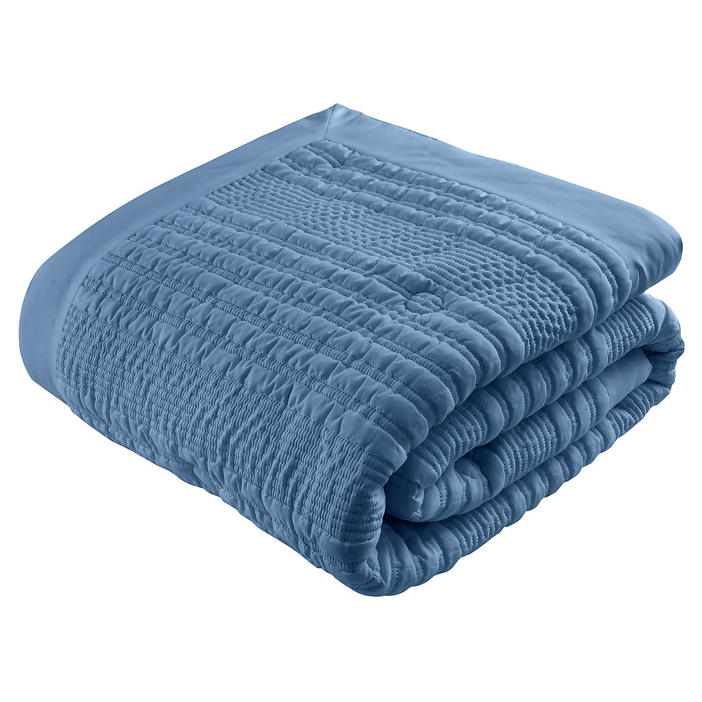 Catherine Lansfield Lennon Stripe Seersucker Quilted Bedspread