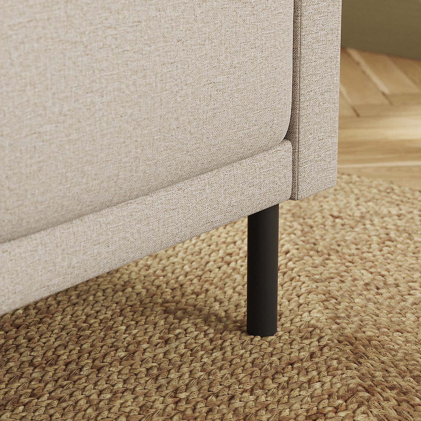 Amali Corner Dining Bench, Textured Weave