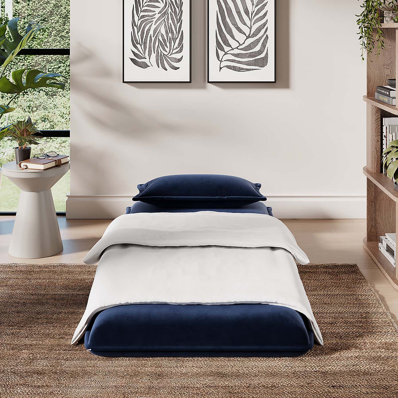 Jackson Velvet Foldable Single Sofa Bed