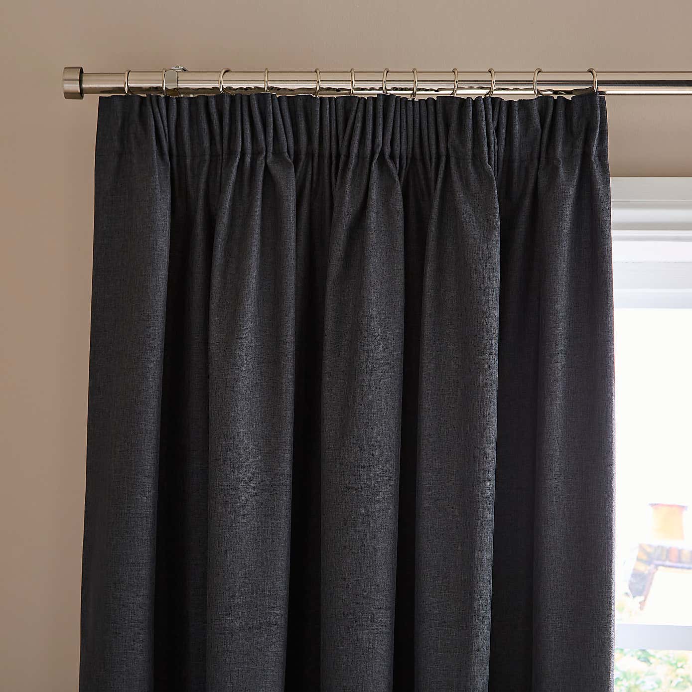 Berlin Blackout Pencil Pleat Curtains