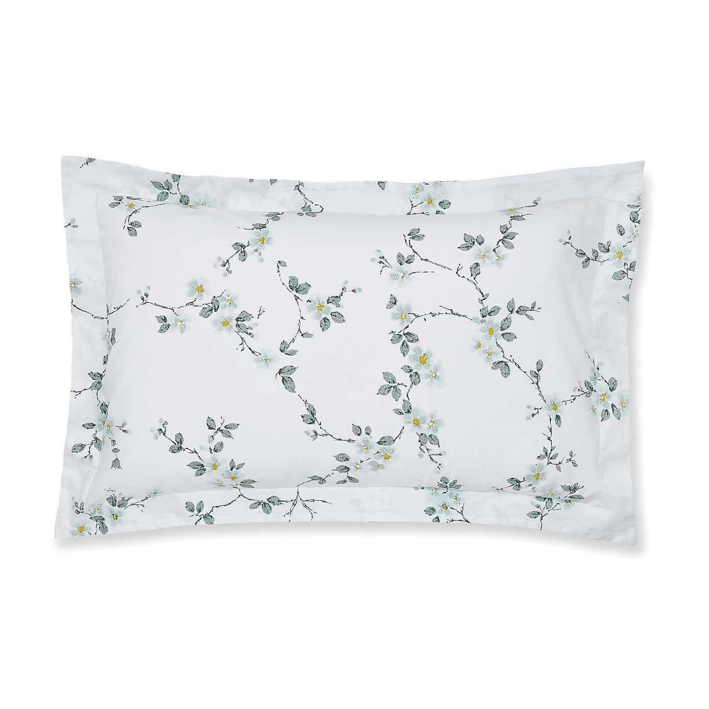 Edith Duck Egg Floral Oxford Pillowcase
