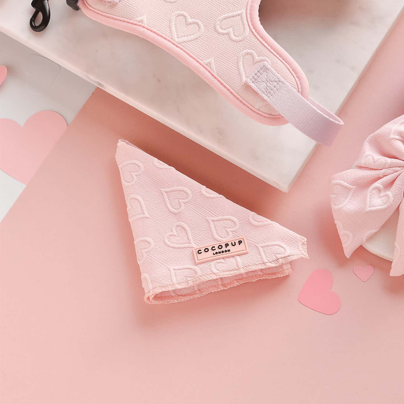 Cocopup Heart Dog Bow Tie, Bandana and Treat Pouch Bundle