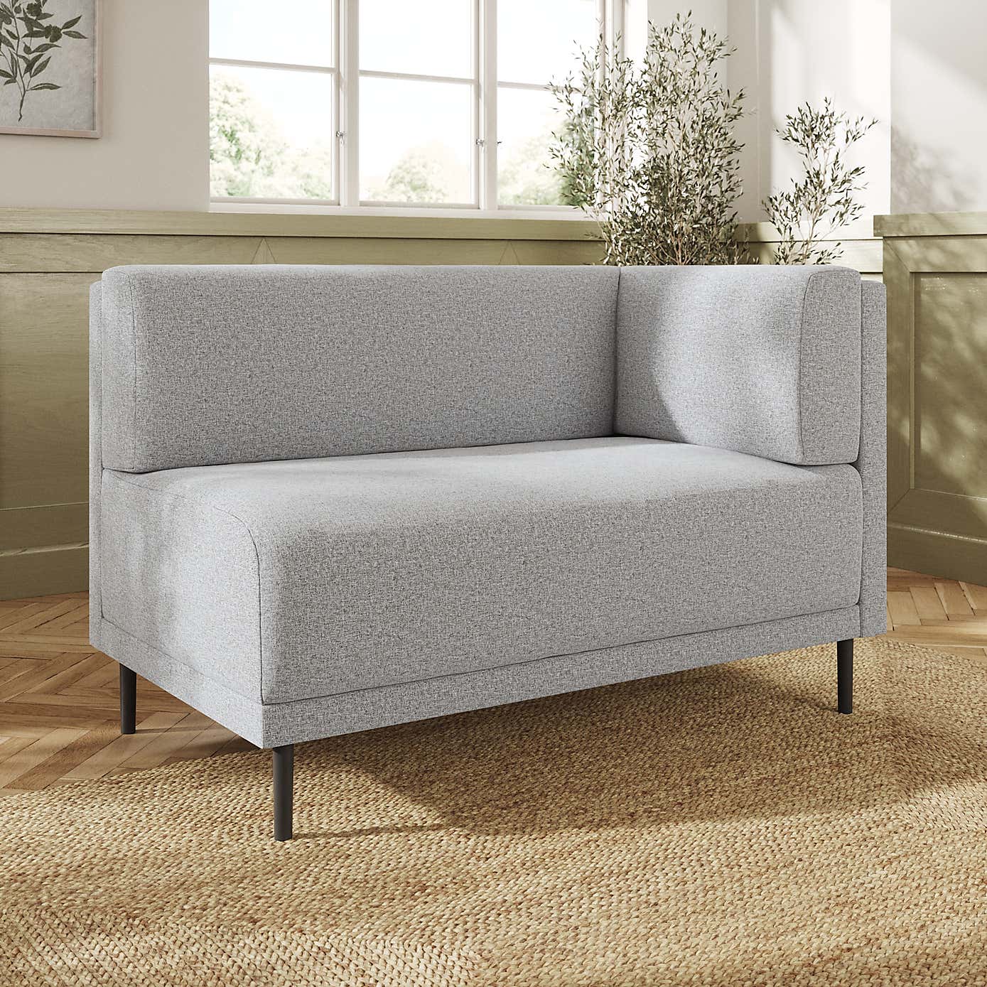 Mae Corner Dining Bench, Textured Weave