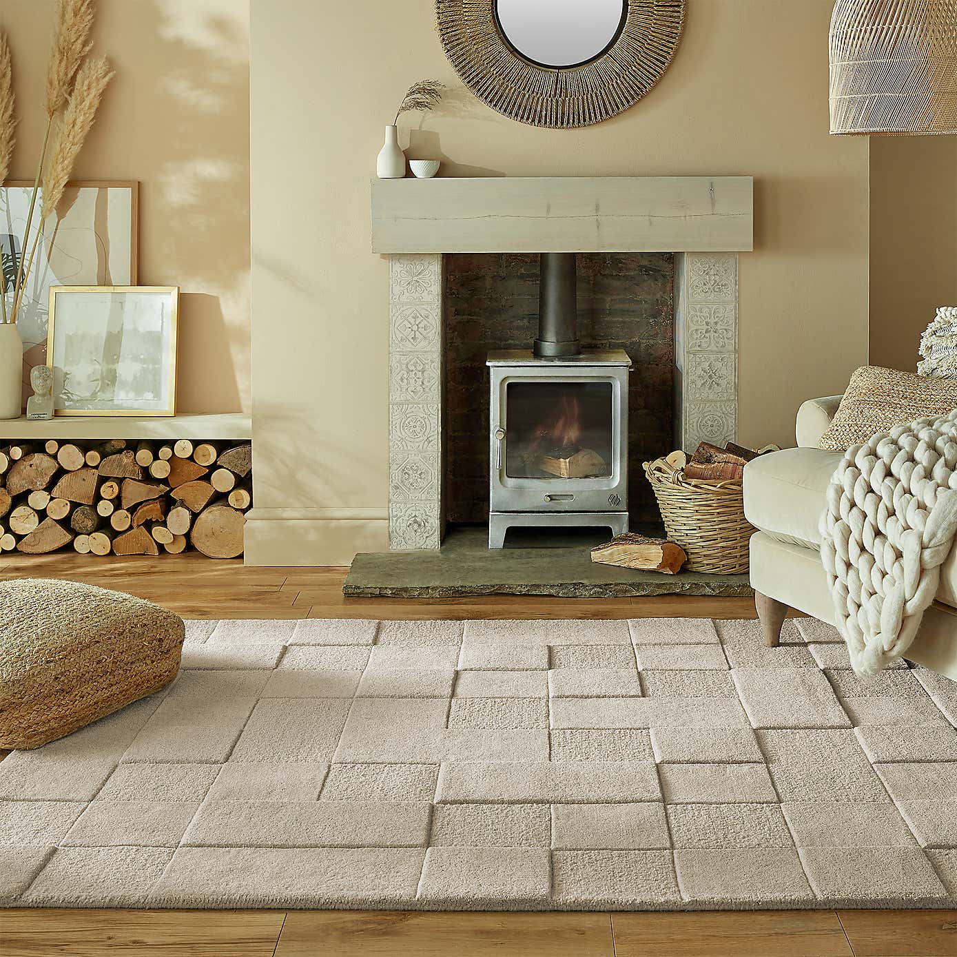 Checkerboard Wool Rug