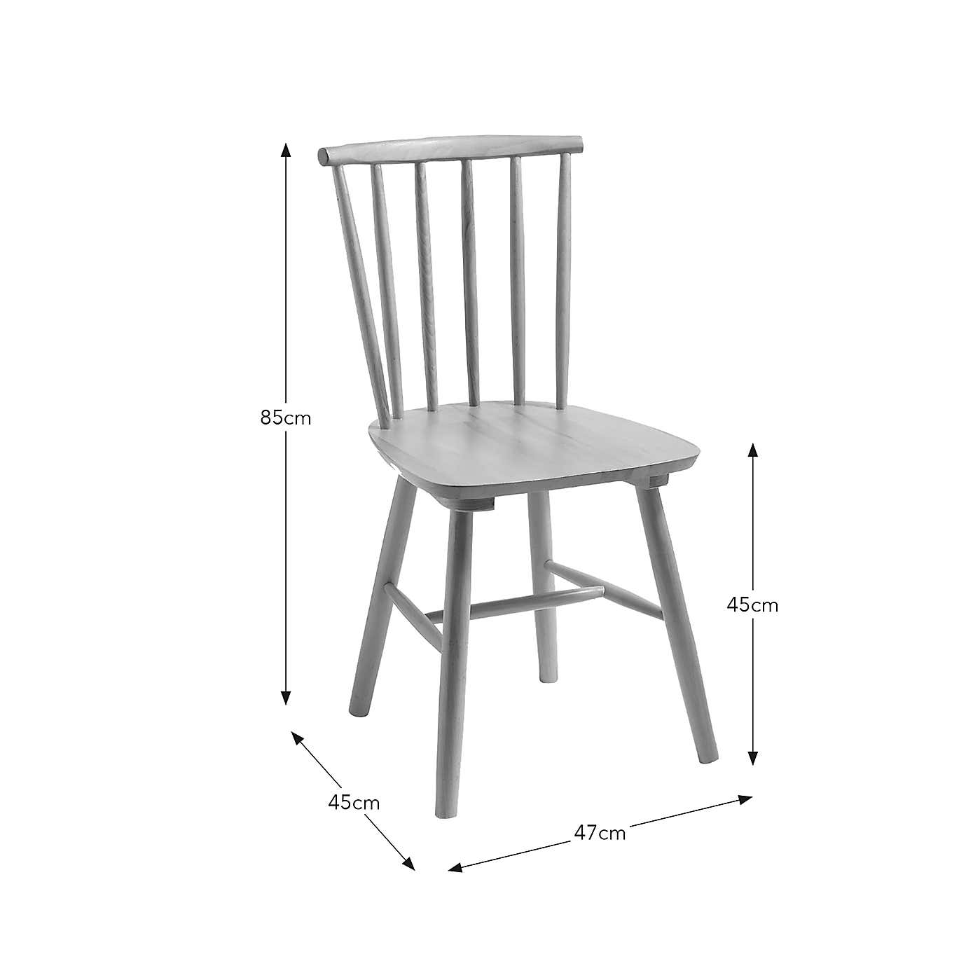 Harvey Set of 2 Dining Chairs, Beech Wood